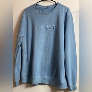 Vintage Hurley International Sweatshirt, baby blue embroidered lettering size L